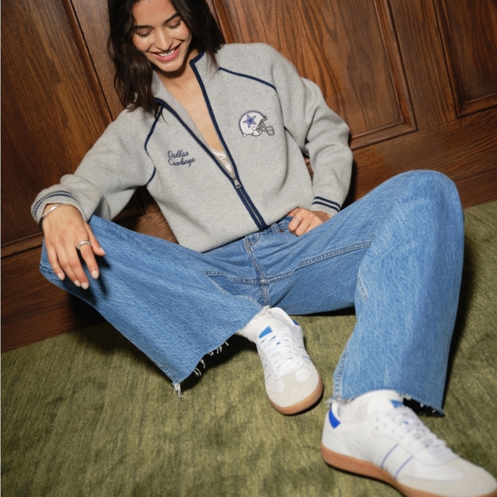 Abercrombie & Fitch Dallas Cowboys Mockneck Zipper Cardigan